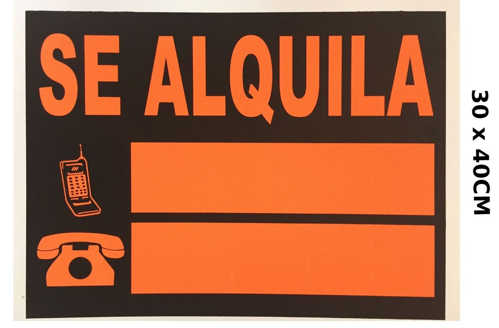 Cartel "Se Alquila" 30x40cm para propiedades y anuncios