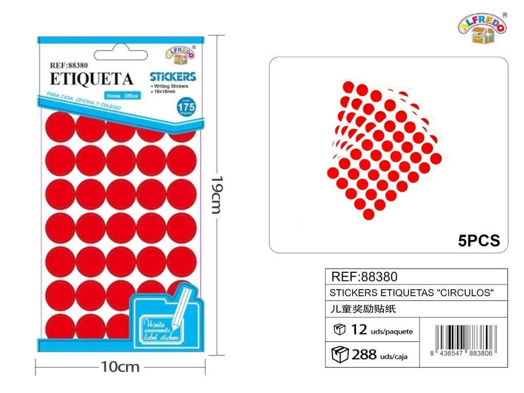 Pegatinas redondas 10x19cm para oficina