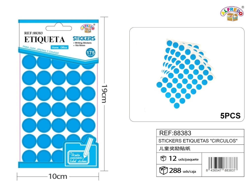 Stickers de etiquetas "Círculos" 10X19 cm - Etiquetas de oficina