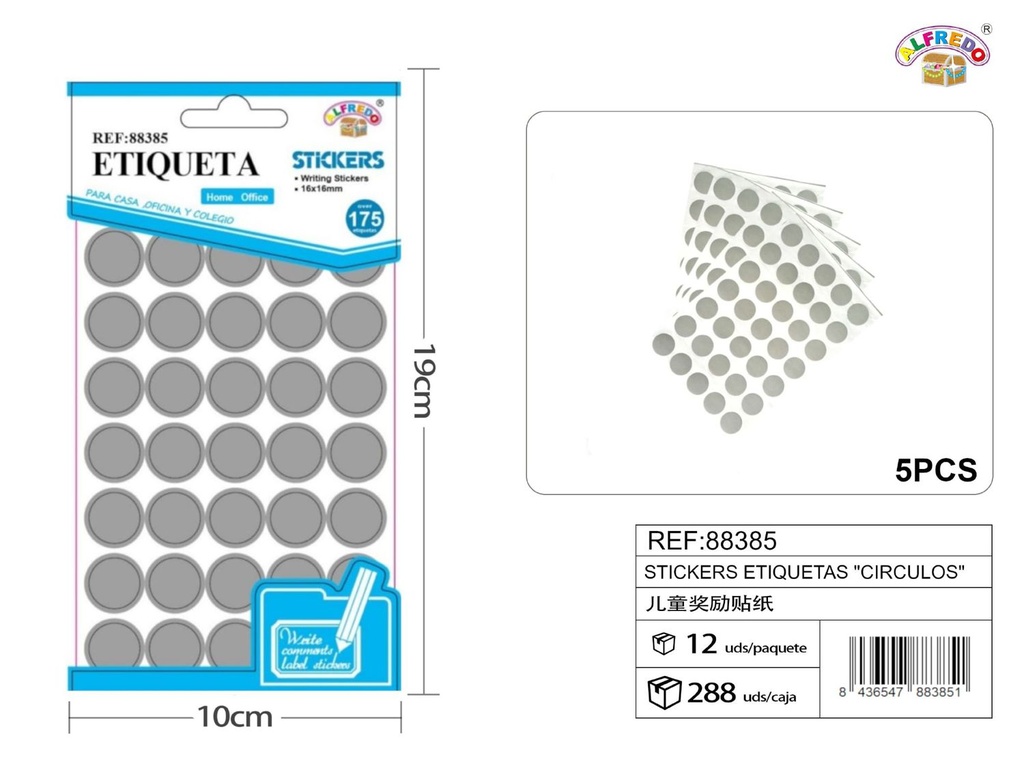 Stickers de etiquetas "Círculos" 10X19 cm - Etiquetas de oficina