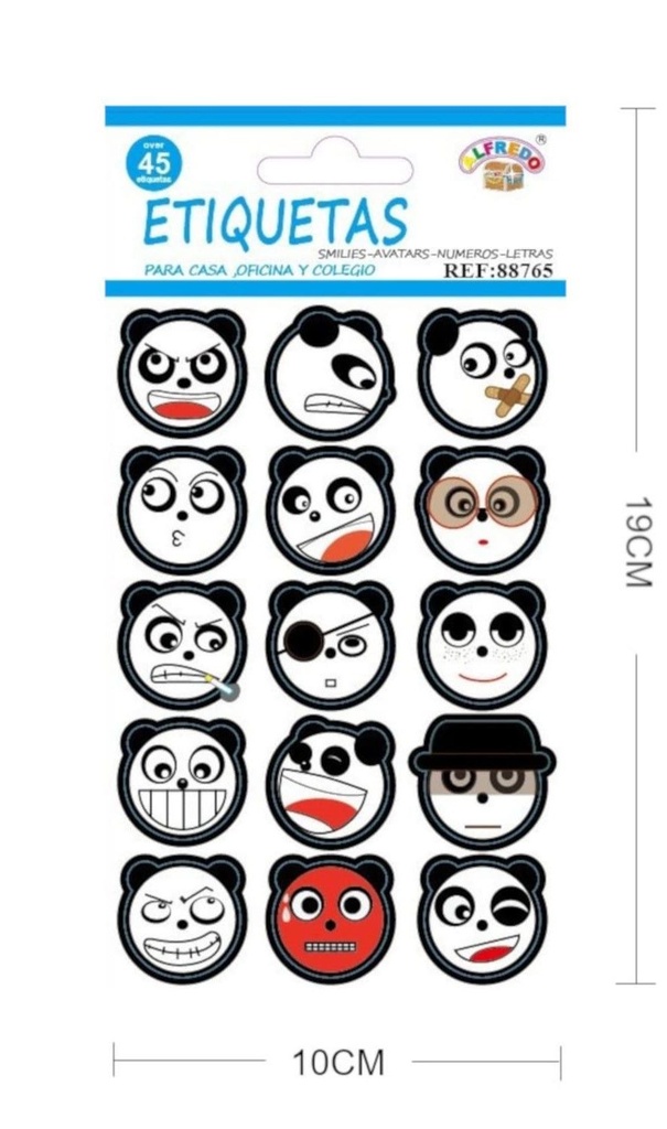Pegatinas "Oso panda" 10 x 19 cm - Decoración
