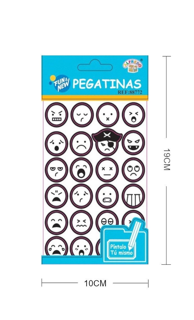 Pegatinas emoticonos - Píntalo Tú 10 x 19 cm - Decoración