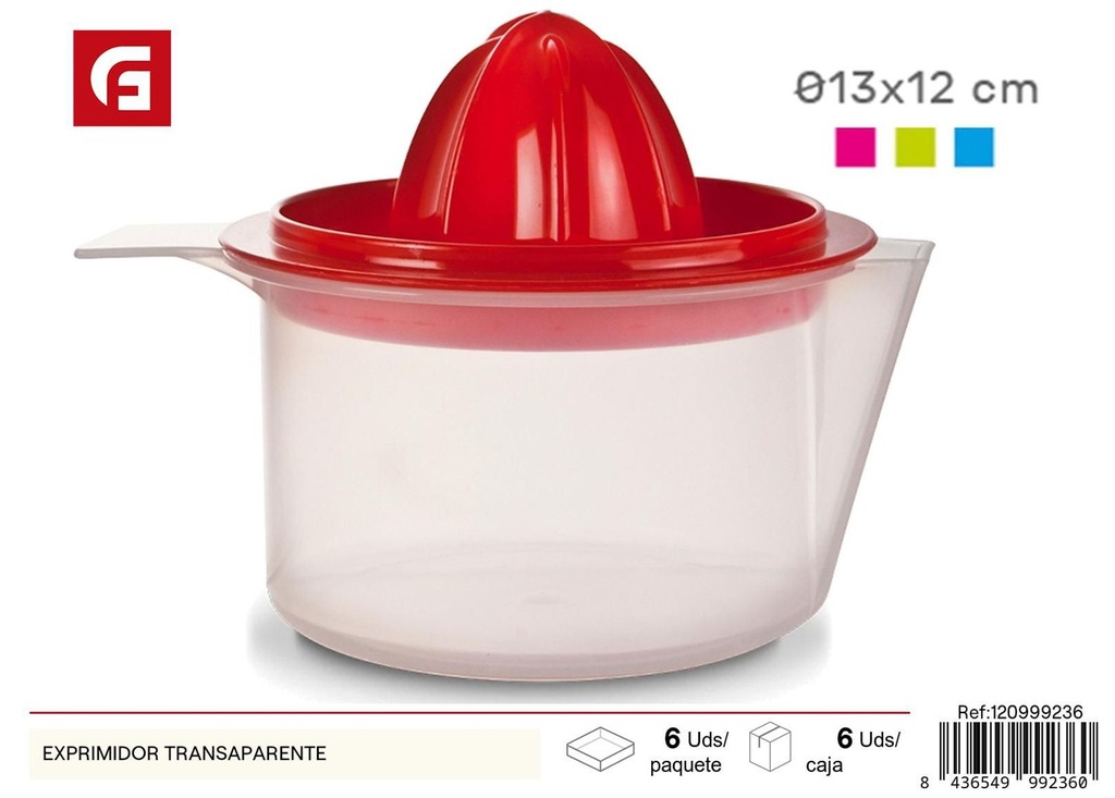 Exprimidor transparente para cocina