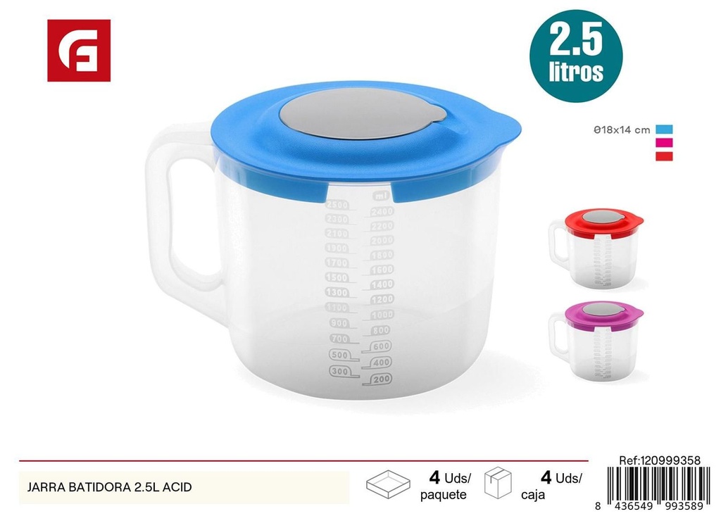 Jarra batidora 2.5L para cocina