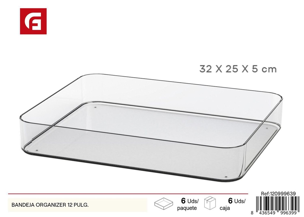 Bandeja organizadora de plástico 12 pulgadas - Organización del hogar