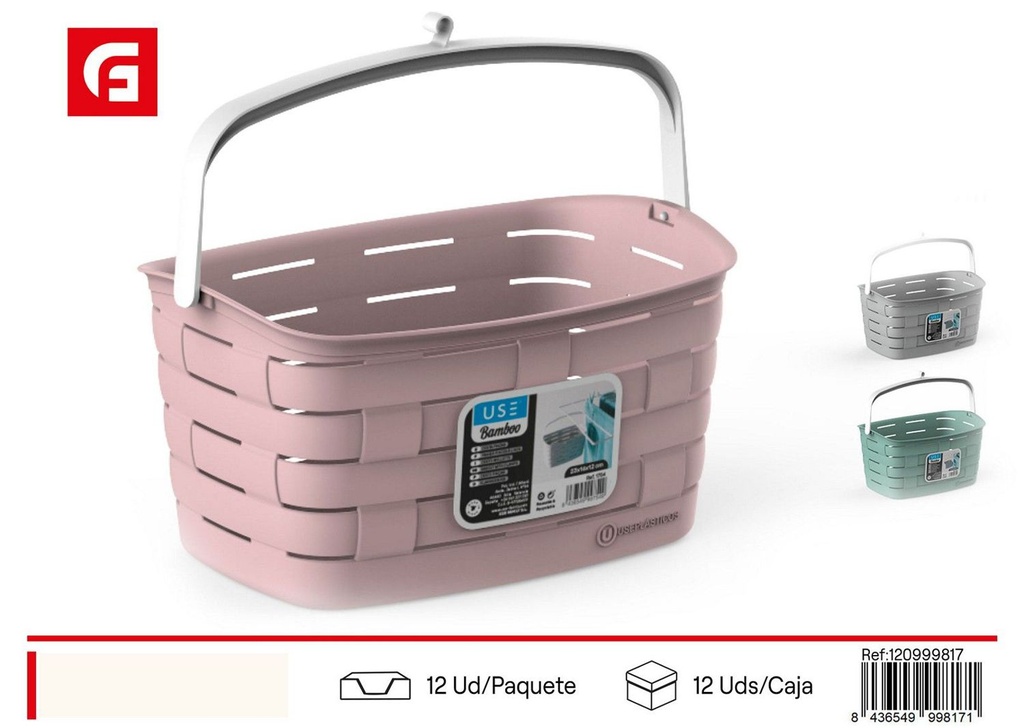 Cesta de pinza pastel serie bamboo - Accesorios de organización