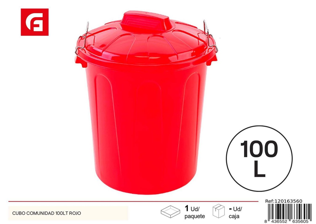 Cubo de basura 100LT rojo - Organización del hogar