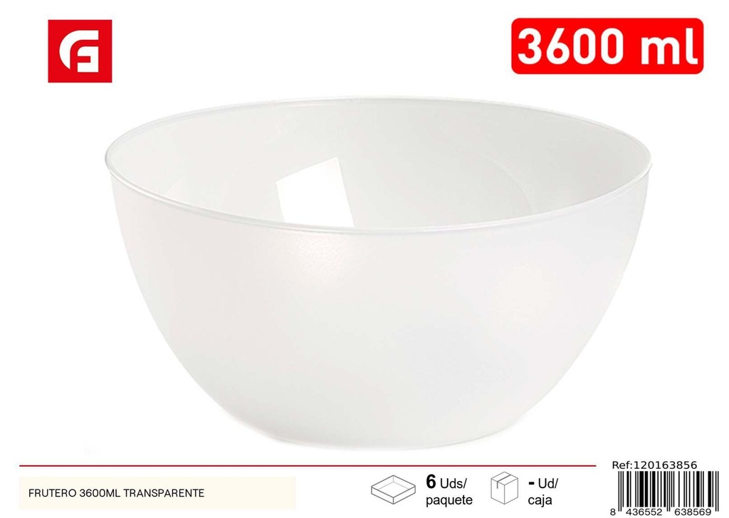 Frutero transparente 3600ml para cocina