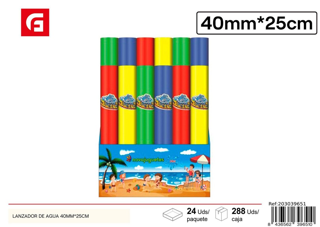 Lanzador de agua 40mm*25cm para juegos de verano y piscina