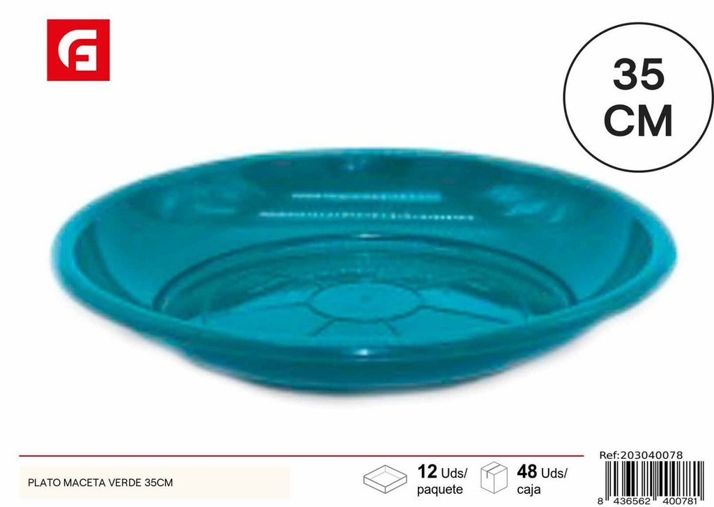 Plato para maceta verde 35 cm - Jardín y decoración