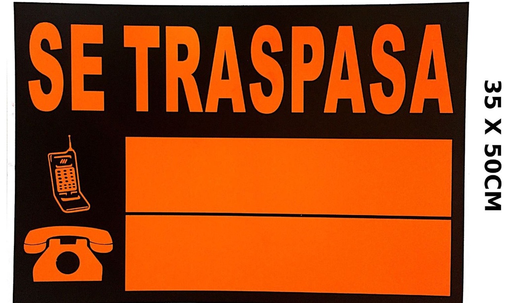 Cartel "Se traspasa" 35x50 cm - Señal de PVC
