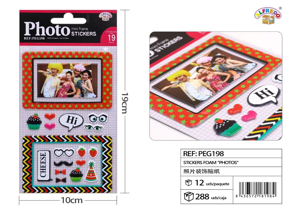 Stickers foam "Photos" 10x19cm pegatinas decorativas