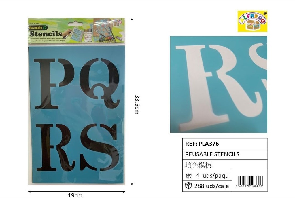 Plantilla Reutilizable - PQRS - 19x33.5 cm - Plantillas