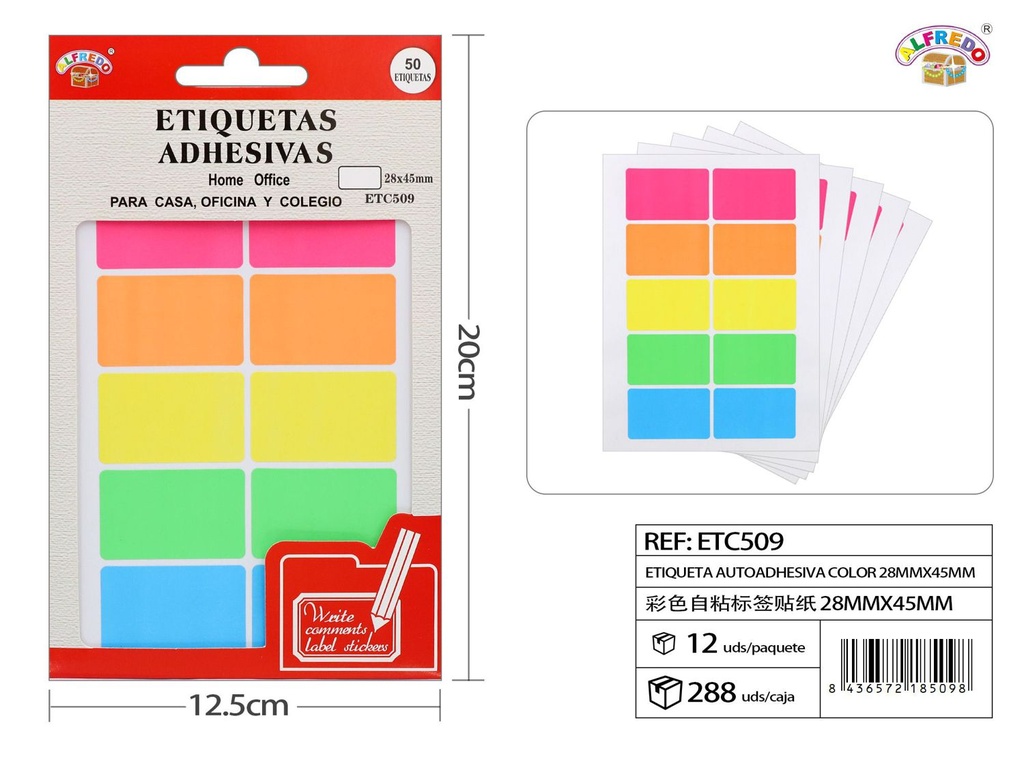 Nota adhesiva negra 75x75mm 100 hojas