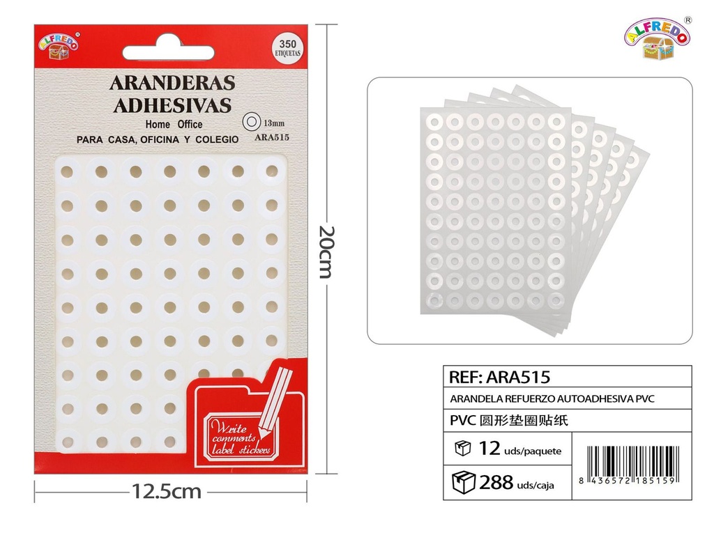 Pegatinas autoadhesivas de arandelas de PVC