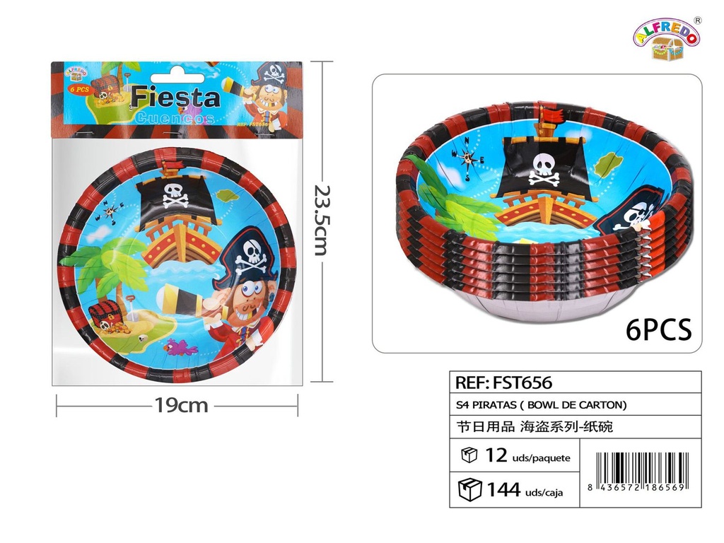 Plato de cartón piratas (S4) - Artículos de fiesta