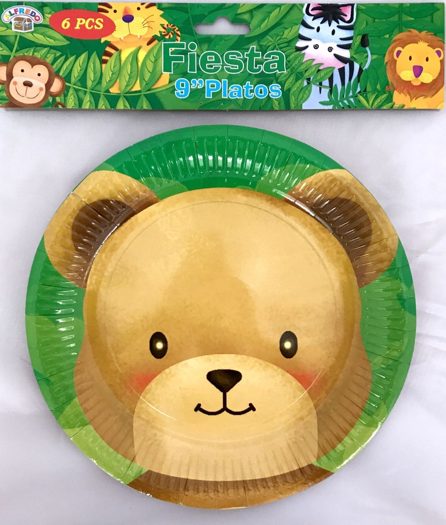 Plato de cartón con diseño de oso 9'' para fiestas
