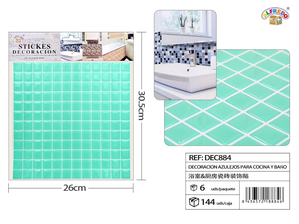 Decoración azulejos para cocina y baños 25.4x30.5cm