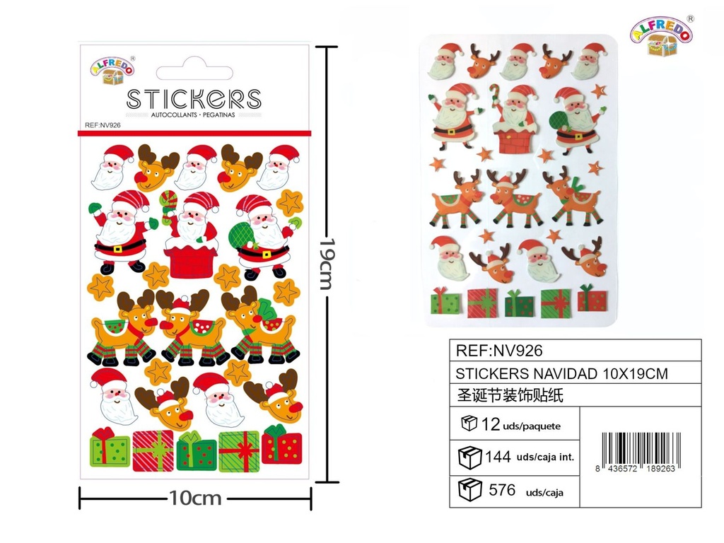 Stickers de Navidad 10x19 cm - Adhesivos navideños