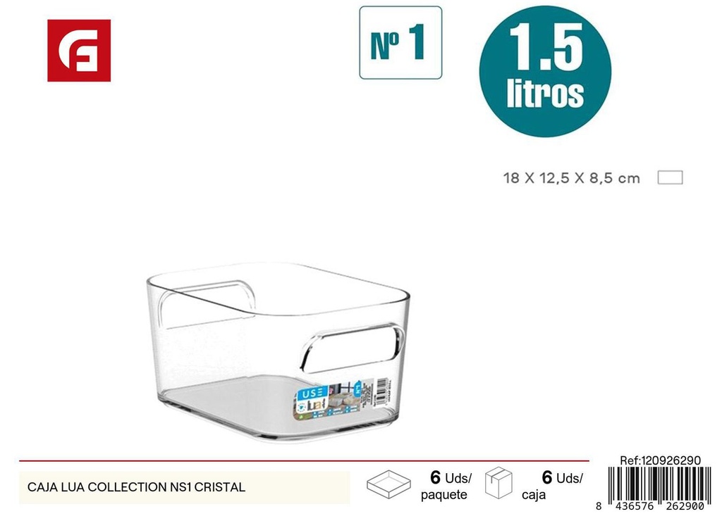 Caja organizadora Lua Collection NS1 cristal para almacenamiento