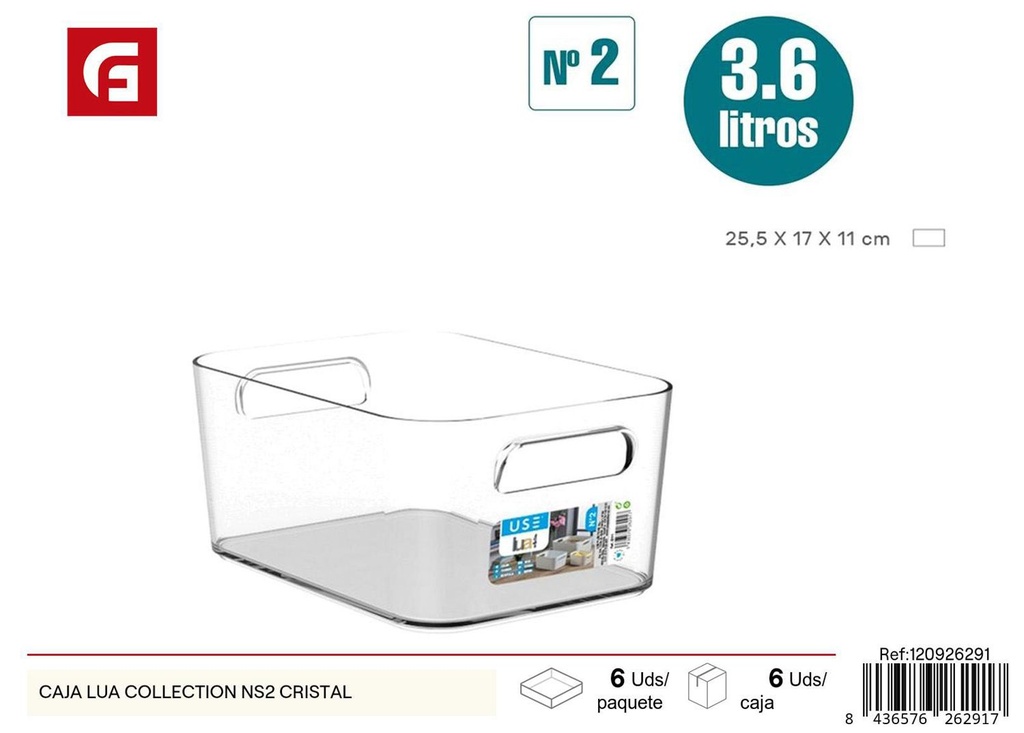 Caja Lua Collection NS2 cristal para almacenamiento