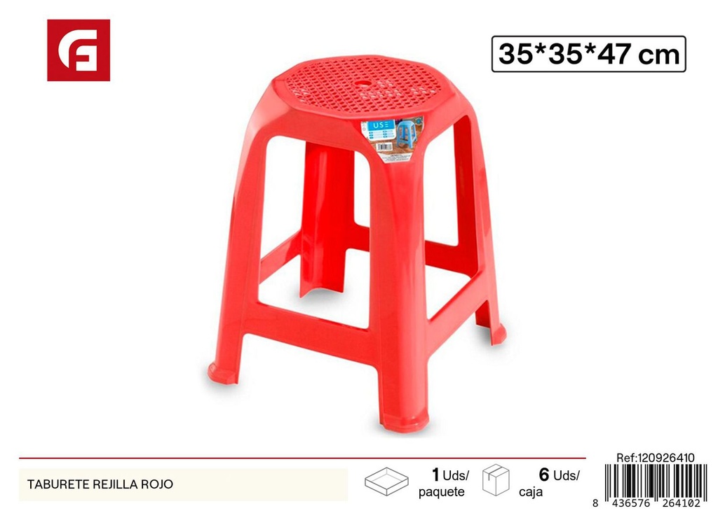 Taburete de rejilla rojo - Muebles y accesorios 