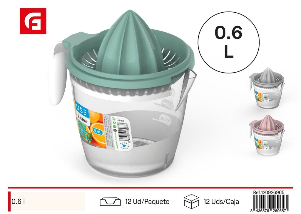 Exprimidor jarra pastel 0.6l para cocina