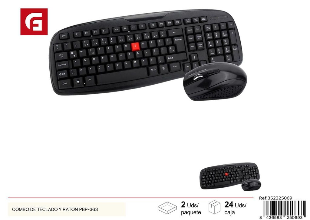 Combo de teclado y ratón PBP-363 para ordenador