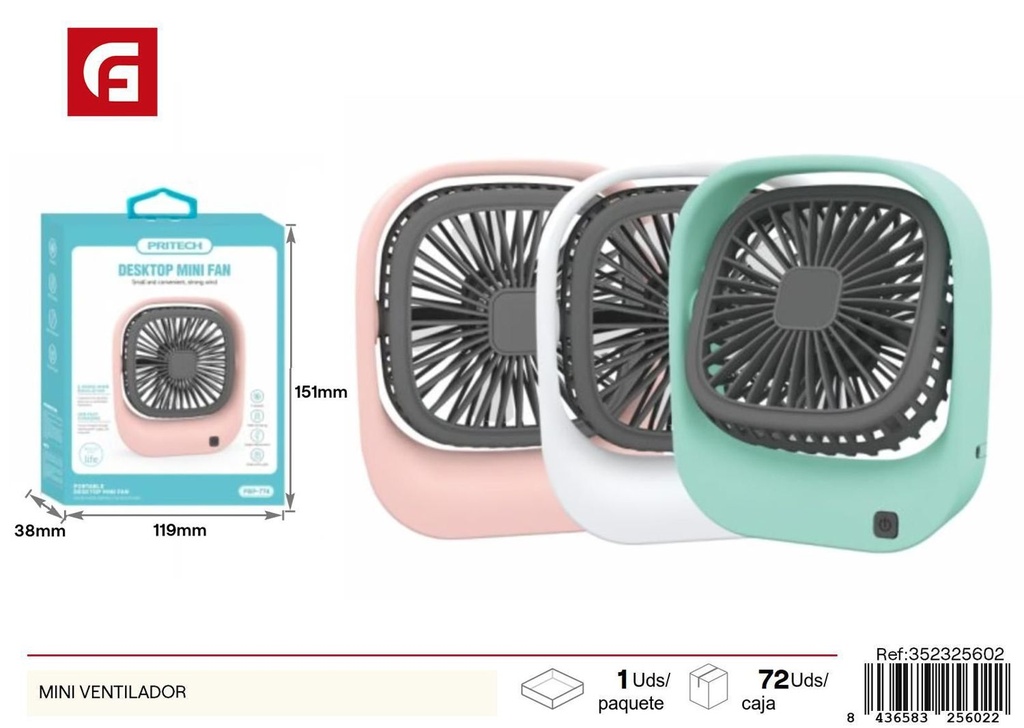 Mini ventilador portátil para uso personal y verano