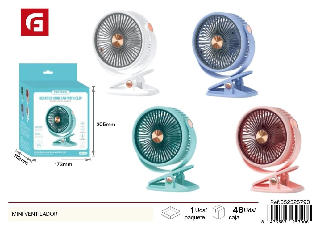 Mini ventilador eléctrico portátil para verano