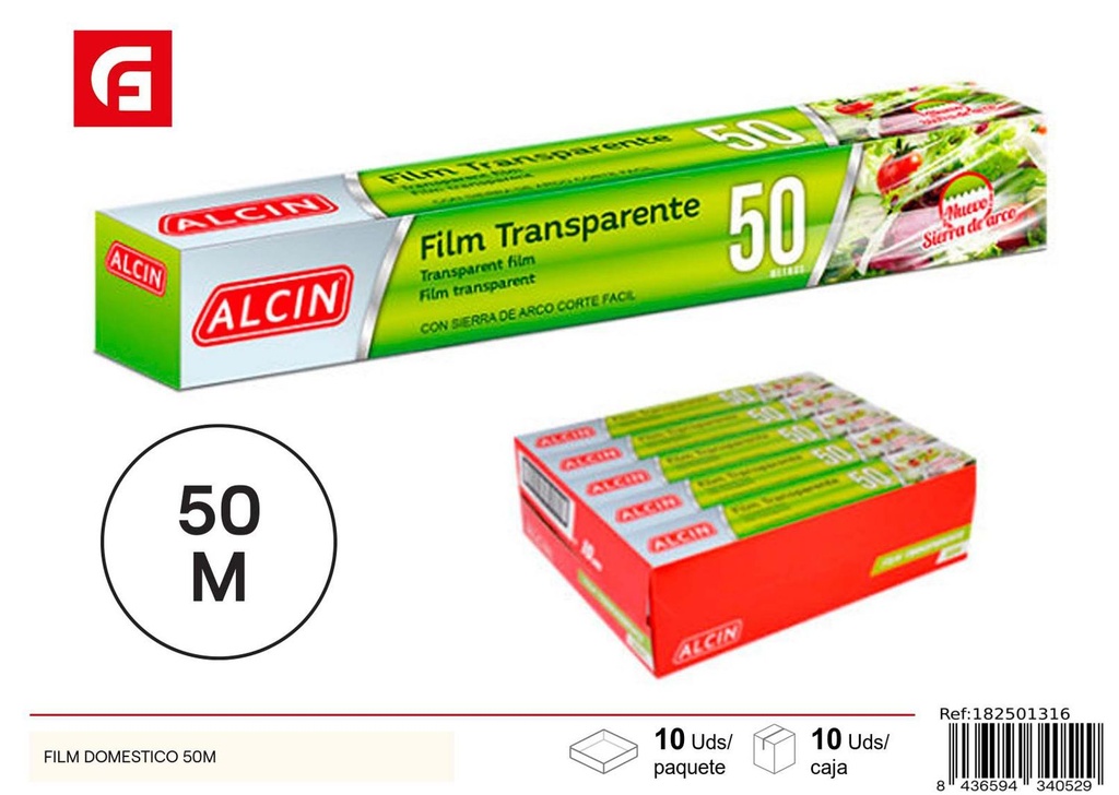 Film doméstico 50m para conservación de alimentos