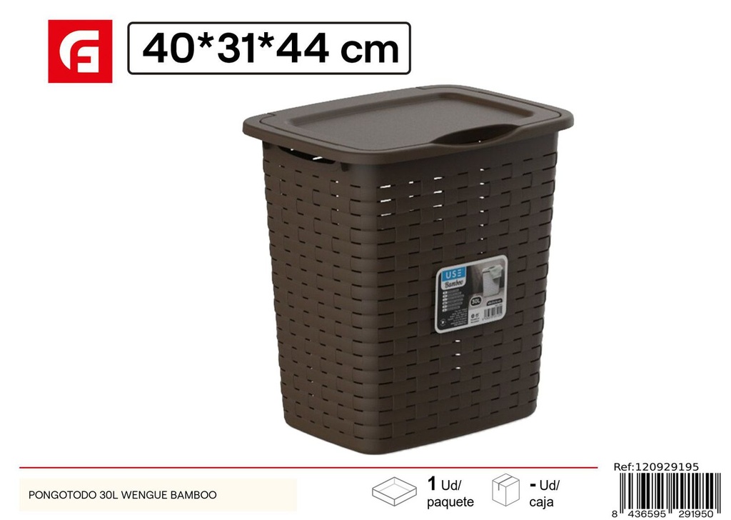 Pongotodo 30L Wengue Bamboo para almacenamiento