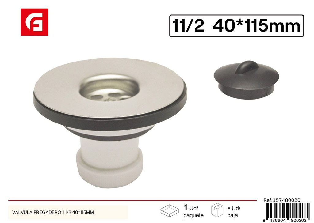 Válvula de fregadero 1 1/2 40x115 mm - Accesorios de plomería