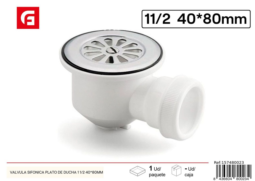 Desagüe para bañera 11/2 40*80mm - Válvula sifónica para plato de ducha