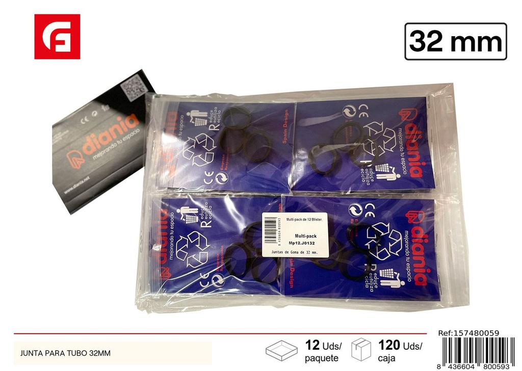Junta para tubo 32mm - Accesorios de fontanería