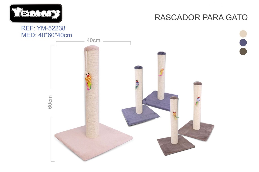 Rascador para gato 40x60x40cm para entretenimiento y cuidado de gatos