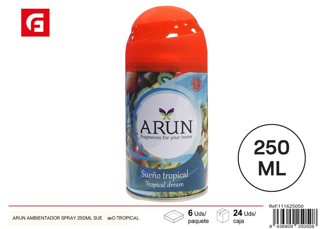 Ambientador spray 250ml sueño tropical Arun