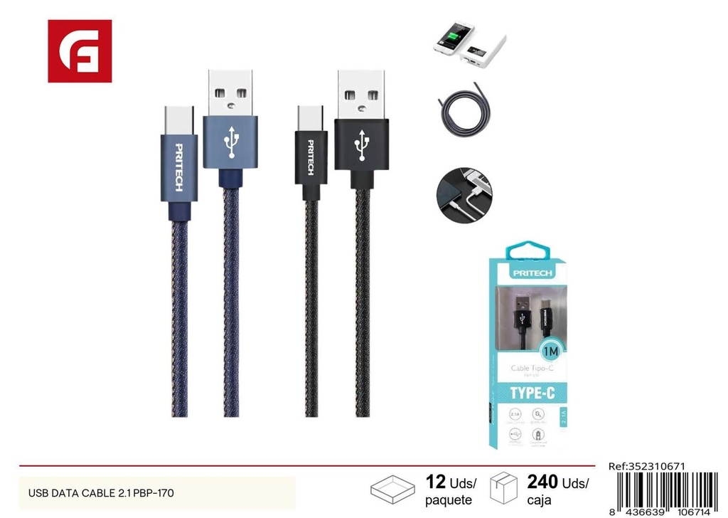 Cable de datos USB 2.1 para dispositivos electrónicos