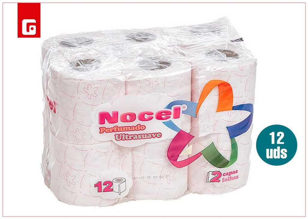 Papel higiénico Nocel 12 rollos para baño