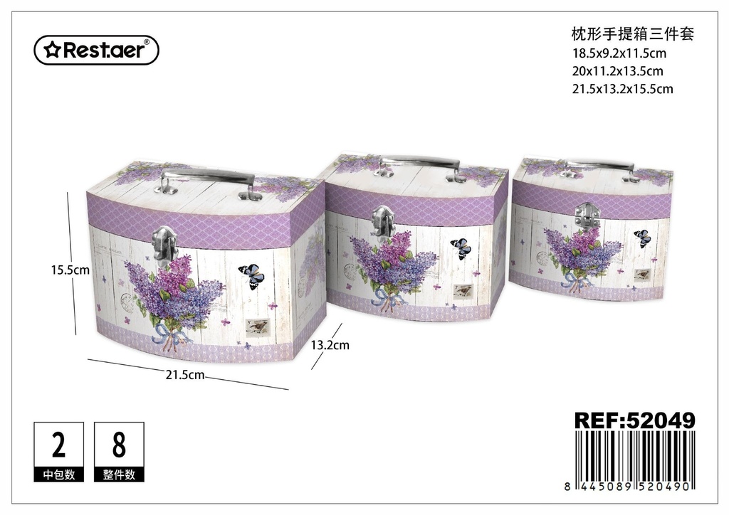 Set de 3 cajas de cartón - Artículos de regalo y envoltura