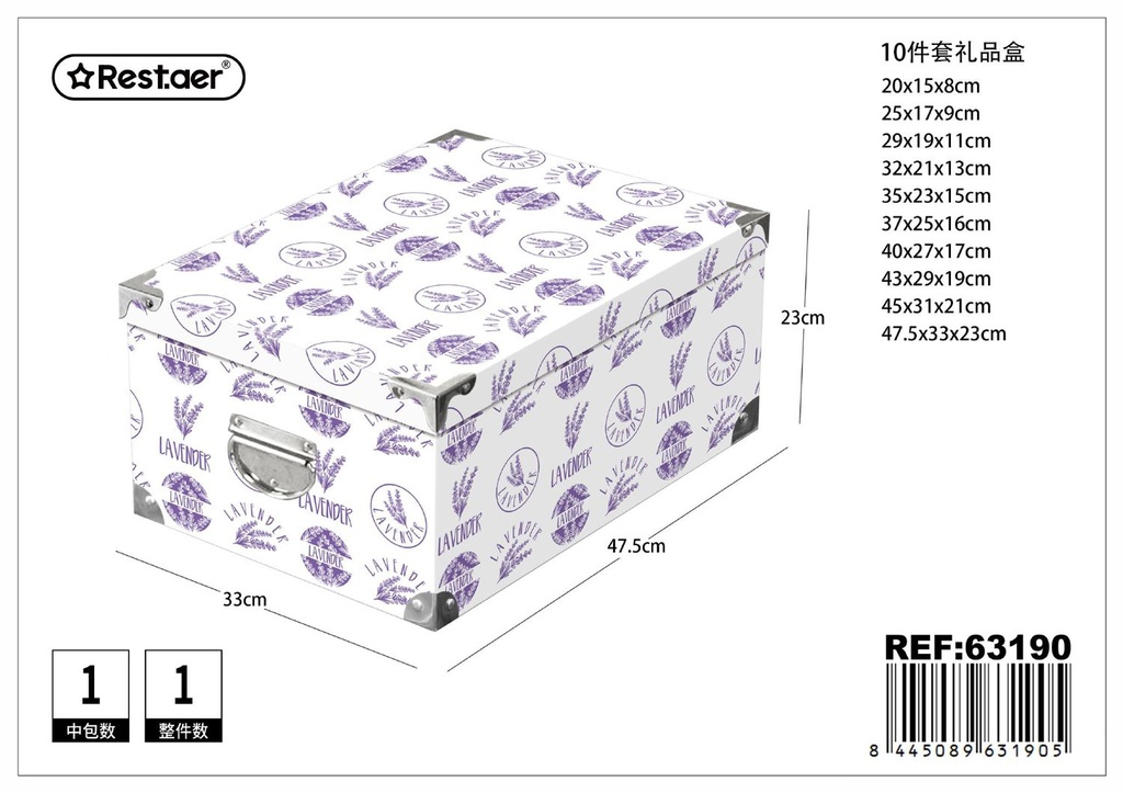 Caja de regalo 10pcs 47.5x33x23cm para embalaje de regalos