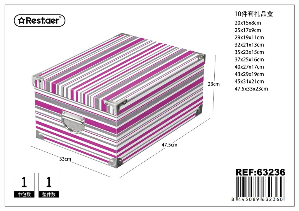 Caja de regalo 10pcs 47.5x33x23cm para embalaje