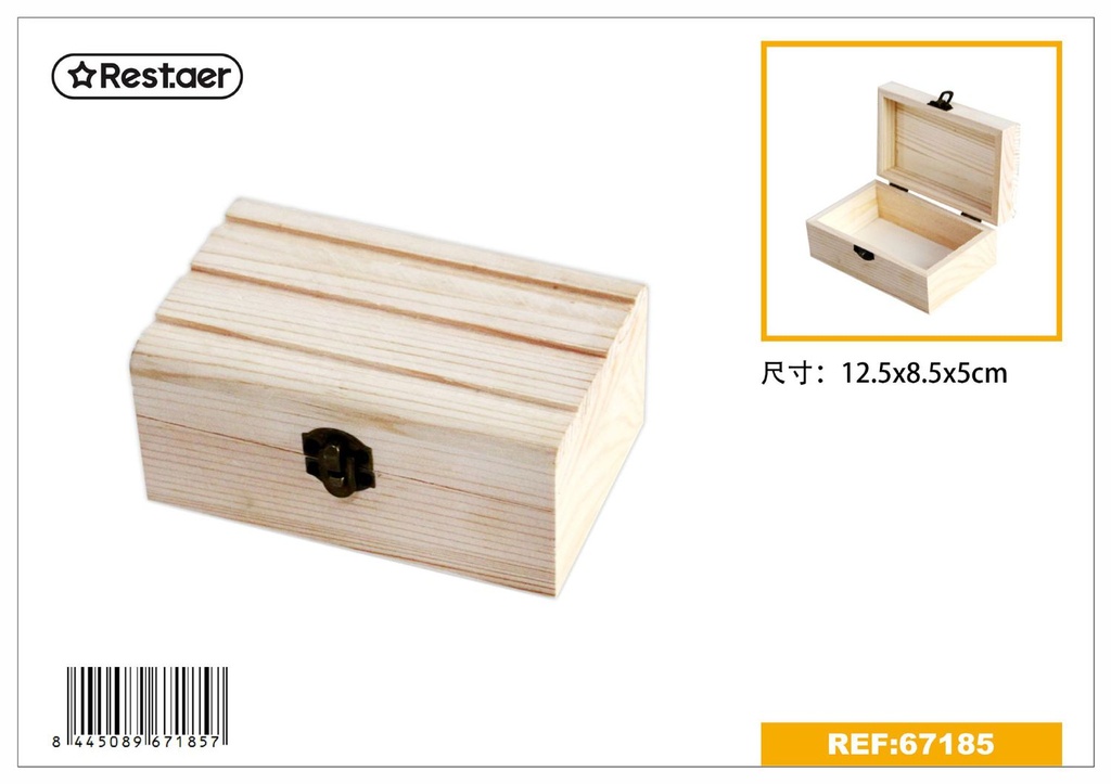 Caja de madera 12.5x8x5.5cm para almacenamiento