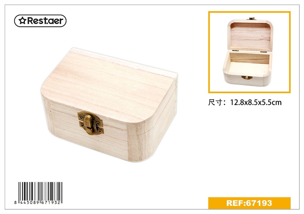 Caja de madera 12.8x8.5x5.5cm para almacenamiento y regalos