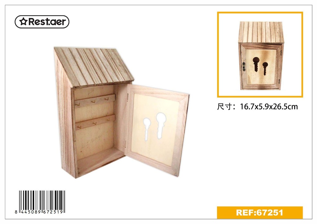 Caja de madera para llaves 16.7x5.9x26.5cm