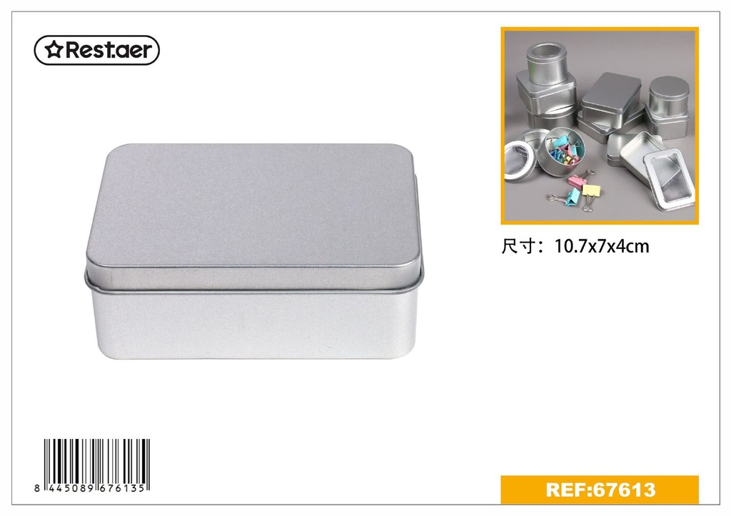 Caja de metal rectangular 10.7*7*4cm para almacenamiento