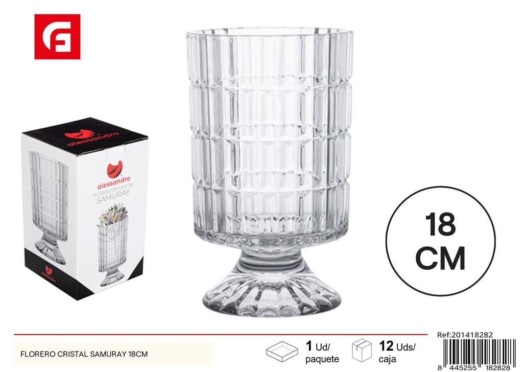 Florero de cristal Samurai 18cm - Decoración del hogar