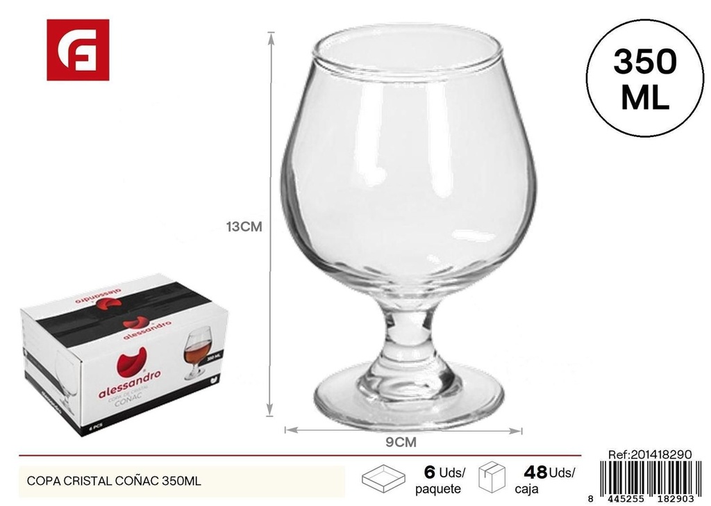 Copa de cristal para coñac 350ml