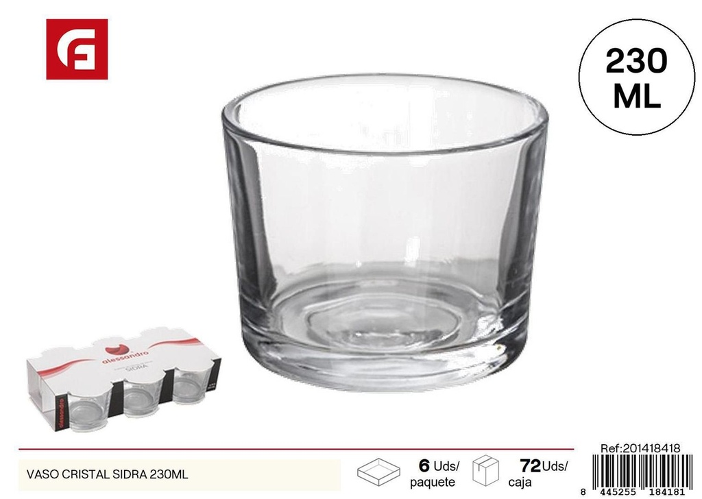 Vaso de cristal para sidra 230ml