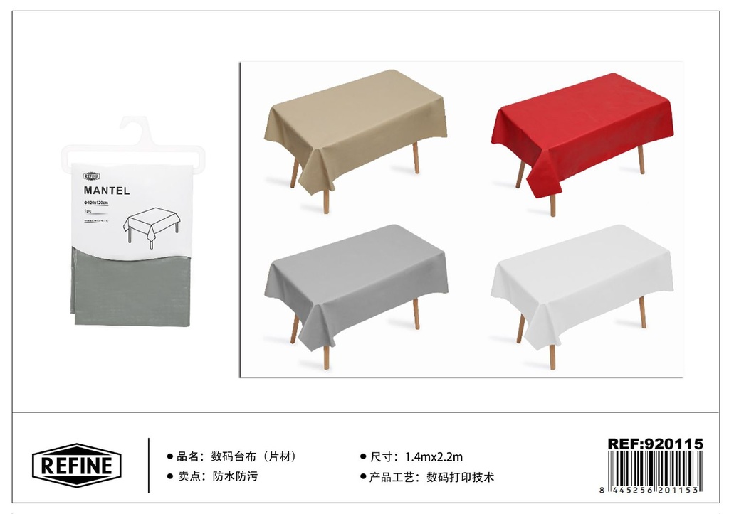 Mantel de PVC 140x220cm para mesa